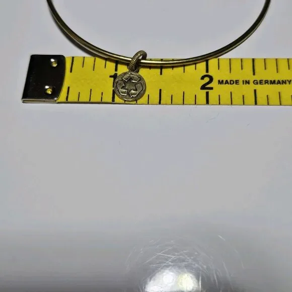 Gold Tone Angelica Palm Tree Charm Bangle Bracelet 8" - Picture 11 of 16